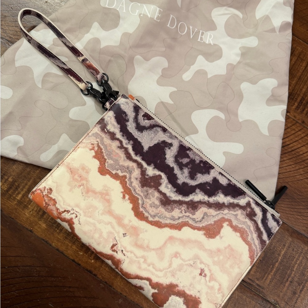 Dagne Dover marbled essentials clutch
